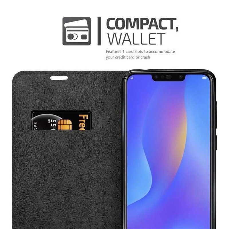 Cadorabo Hülle kompatibel mit Samsung Galaxy J4 PLUS / J4 PRIME / J4 CORE Schutzhülle mit Magnetverschluss, Standfunktion und Kartenfach
