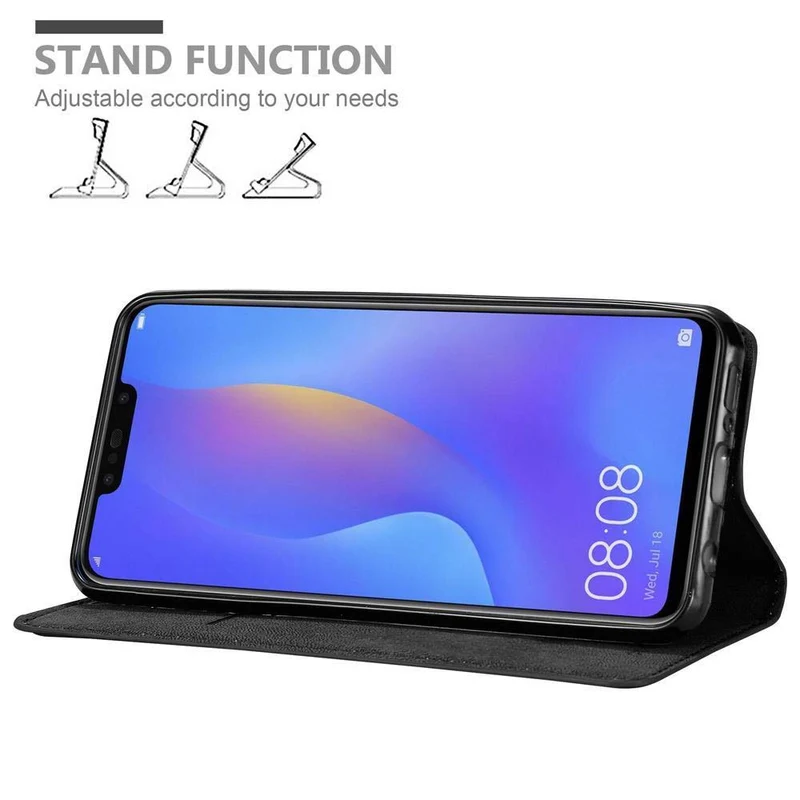 Cadorabo Hülle kompatibel mit Samsung Galaxy J4 PLUS / J4 PRIME / J4 CORE Schutzhülle mit Magnetverschluss, Standfunktion und Kartenfach
