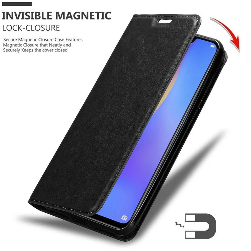 Cadorabo Hülle kompatibel mit Samsung Galaxy J4 PLUS / J4 PRIME / J4 CORE Schutzhülle mit Magnetverschluss, Standfunktion und Kartenfach