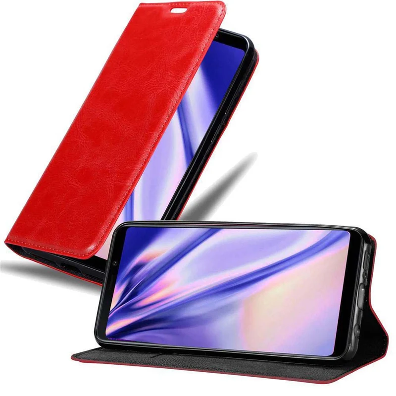 Cadorabo Hülle kompatibel mit Samsung Galaxy A9 2018 Schutzhülle mit Magnetverschluss, Standfunktion und Kartenfach