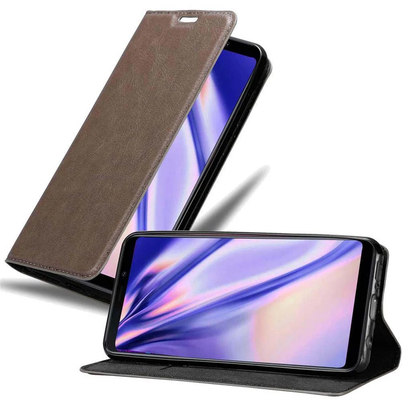 Cadorabo Hülle kompatibel mit Samsung Galaxy A9 2018 Schutzhülle mit Magnetverschluss, Standfunktion und Kartenfach