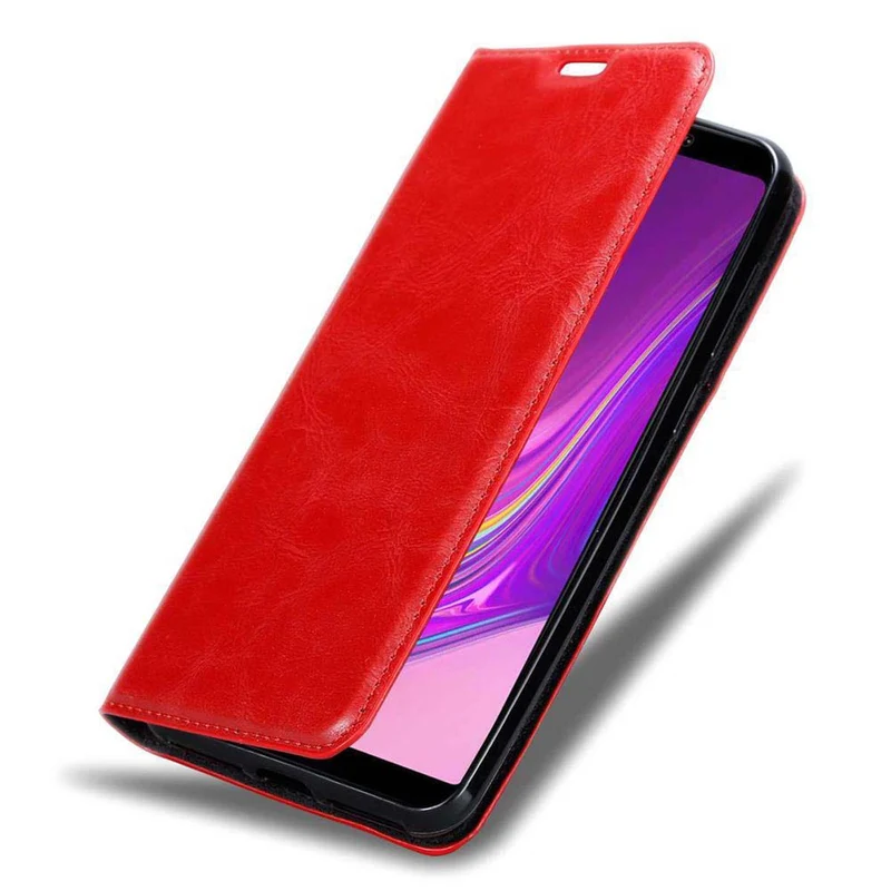 Cadorabo Hülle kompatibel mit Samsung Galaxy A9 2018 Schutzhülle mit Magnetverschluss, Standfunktion und Kartenfach