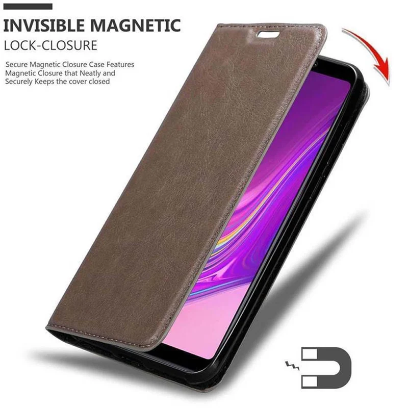 Cadorabo Hülle kompatibel mit Samsung Galaxy A9 2018 Schutzhülle mit Magnetverschluss, Standfunktion und Kartenfach