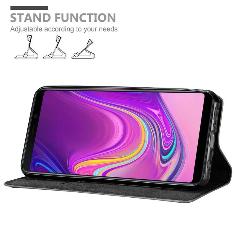 Cadorabo Hülle kompatibel mit Samsung Galaxy A9 2018 Schutzhülle mit Magnetverschluss, Standfunktion und Kartenfach