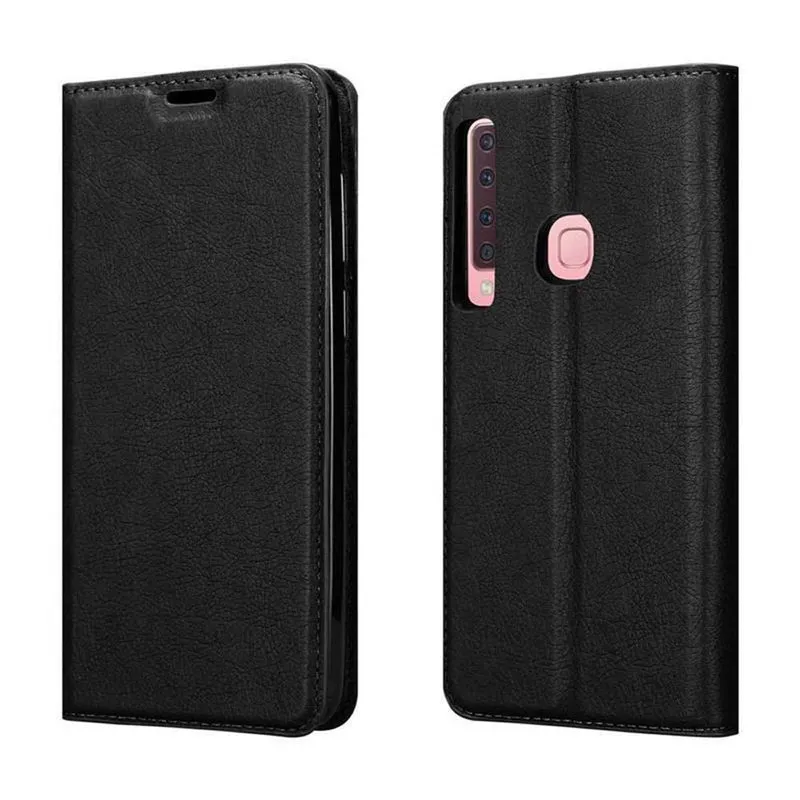 Cadorabo Hülle kompatibel mit Samsung Galaxy A9 2018 Schutzhülle mit Magnetverschluss, Standfunktion und Kartenfach