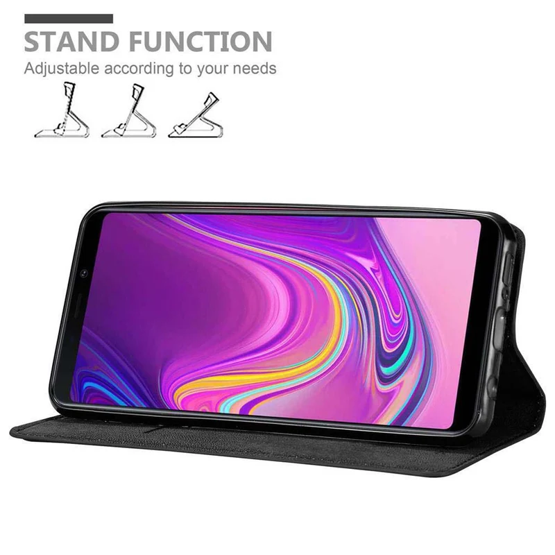 Cadorabo Hülle kompatibel mit Samsung Galaxy A9 2018 Schutzhülle mit Magnetverschluss, Standfunktion und Kartenfach
