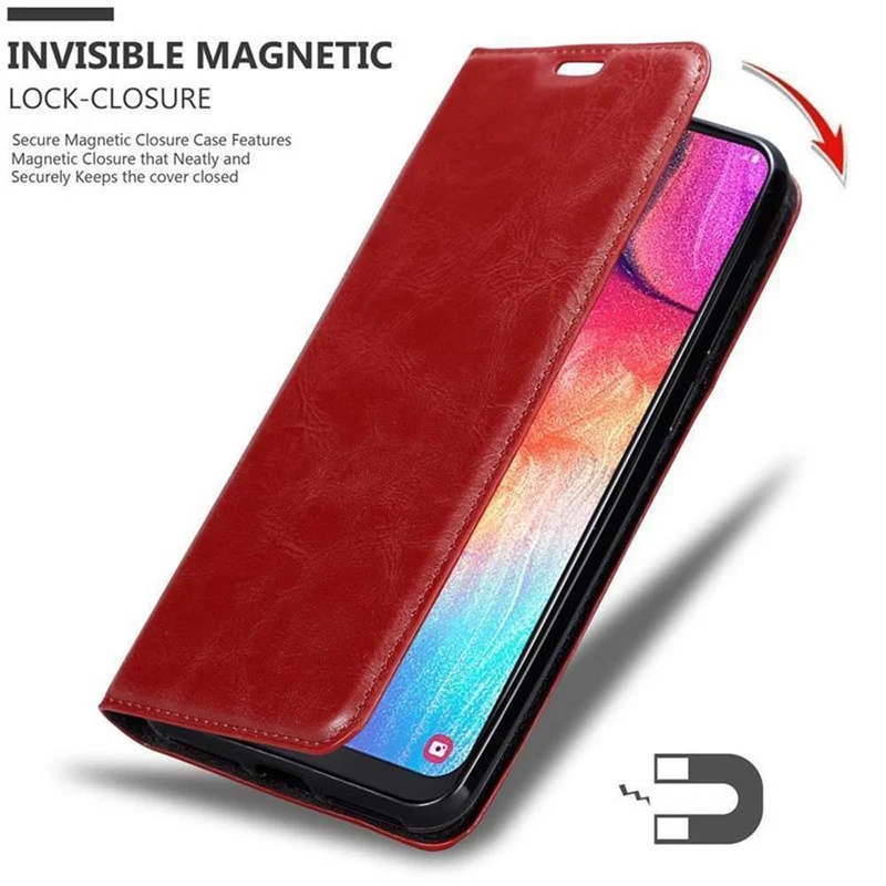 Cadorabo Hülle kompatibel mit Samsung Galaxy A50 4G / A50s / A30s Schutzhülle mit Magnetverschluss, Standfunktion und Kartenfach