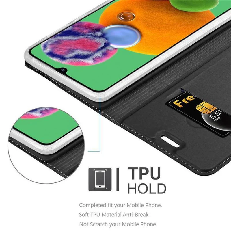 Cadorabo Hülle kompatibel mit Samsung Galaxy A90 5G Schutzhülle mit Magnetverschluss, Standfunktion und Kartenfach