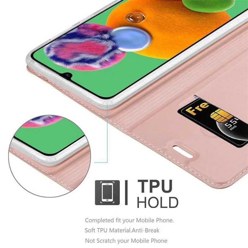Cadorabo Hülle kompatibel mit Samsung Galaxy A90 5G Schutzhülle mit Magnetverschluss, Standfunktion und Kartenfach