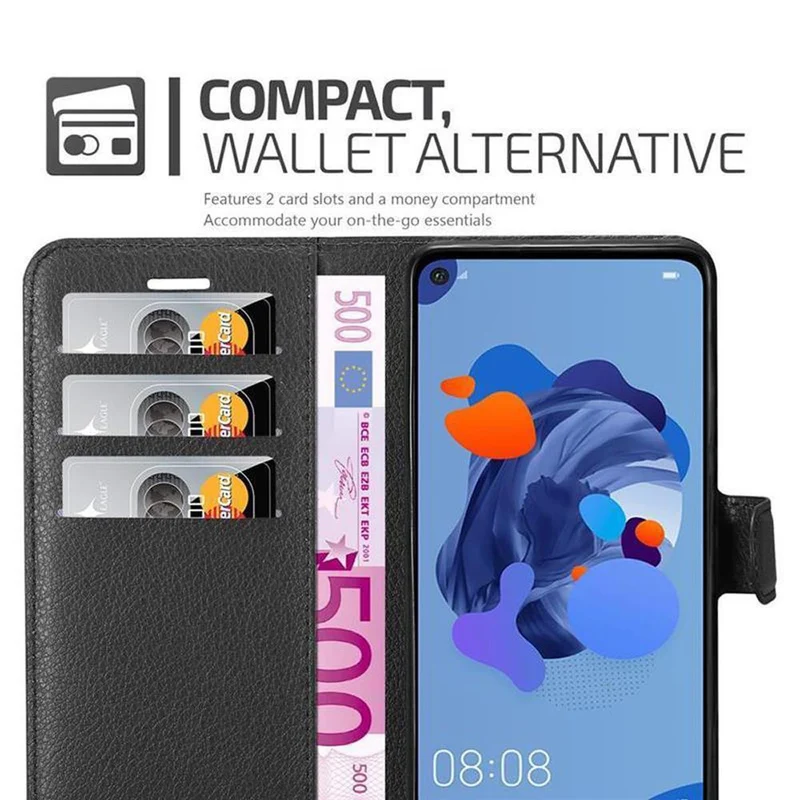 Cadorabo Hülle kompatibel mit Huawei MATE 30 LITE Schutzhülle mit Magnetverschluss, Standfunktion und Kartenfach