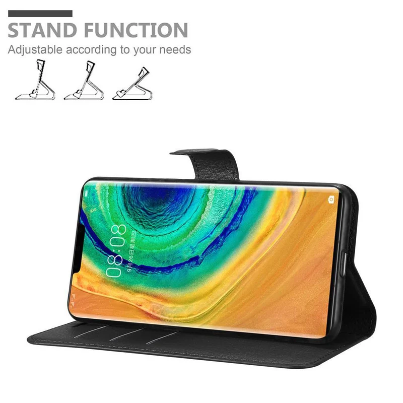 Cadorabo Hülle kompatibel mit Huawei MATE 30 PRO Schutzhülle mit Magnetverschluss, Standfunktion und Kartenfach