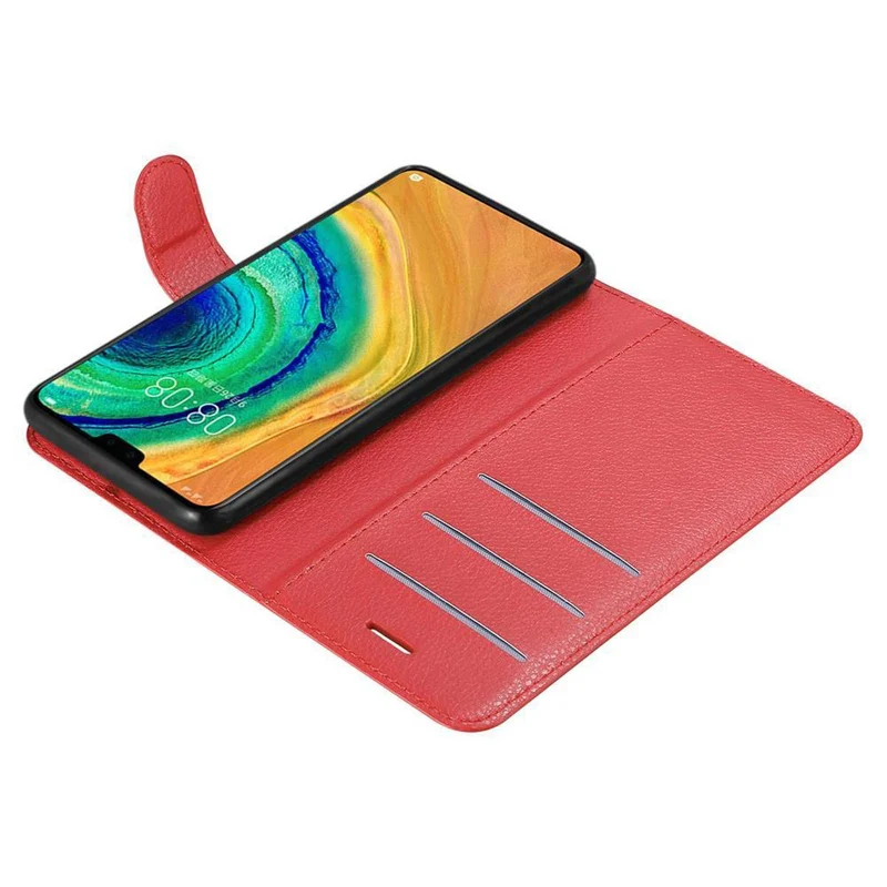 Cadorabo Hülle kompatibel mit Huawei MATE 30 Schutzhülle mit Magnetverschluss, Standfunktion und Kartenfach