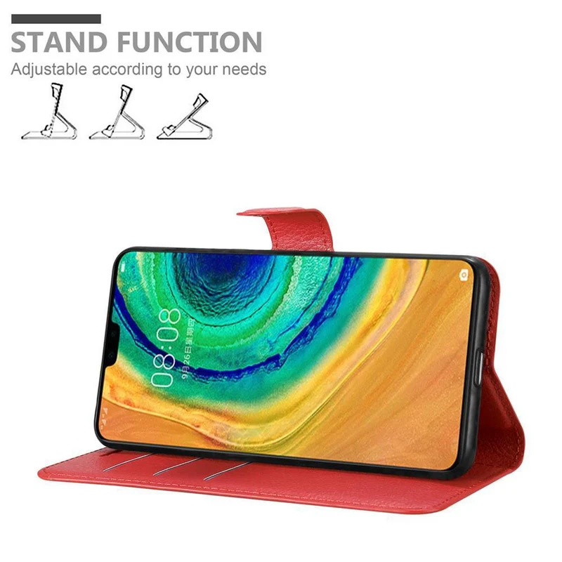 Cadorabo Hülle kompatibel mit Huawei MATE 30 Schutzhülle mit Magnetverschluss, Standfunktion und Kartenfach