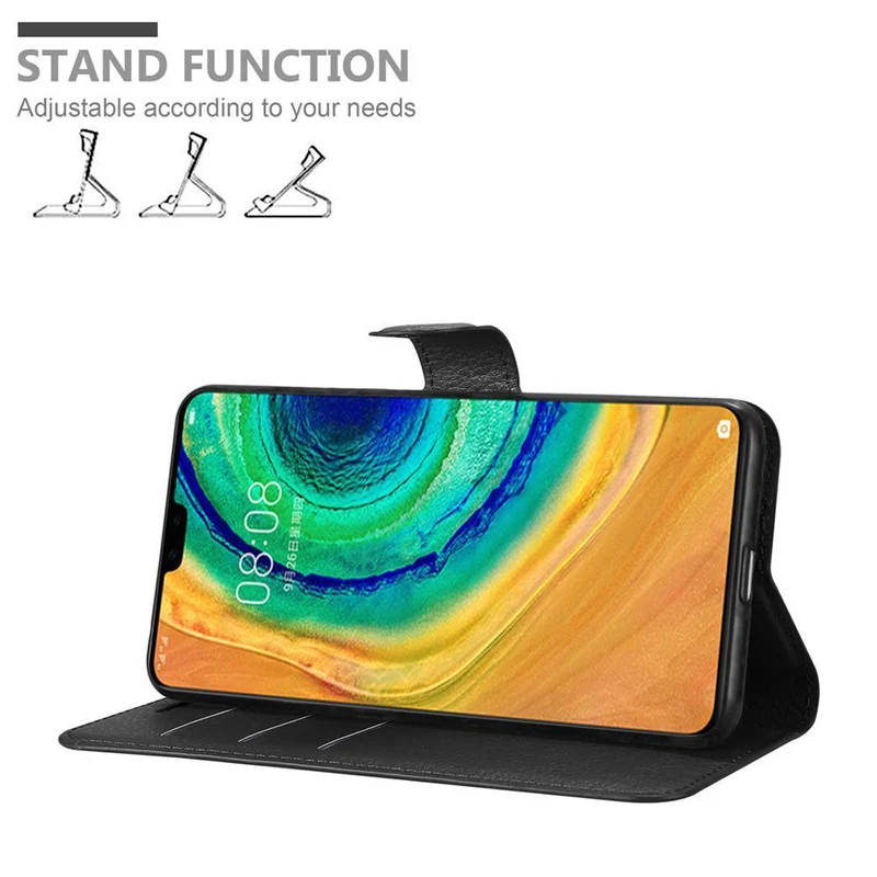 Cadorabo Hülle kompatibel mit Huawei MATE 30 Schutzhülle mit Magnetverschluss, Standfunktion und Kartenfach