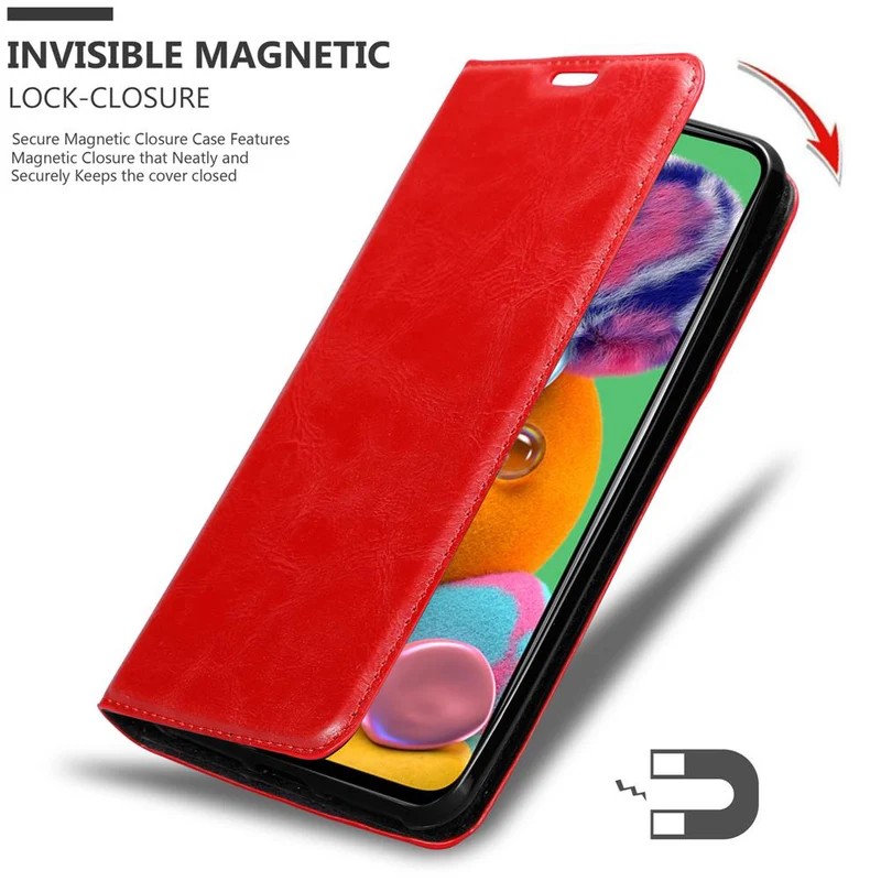 Cadorabo Hülle kompatibel mit Samsung Galaxy A90 5G Schutzhülle mit Magnetverschluss, Standfunktion und Kartenfach