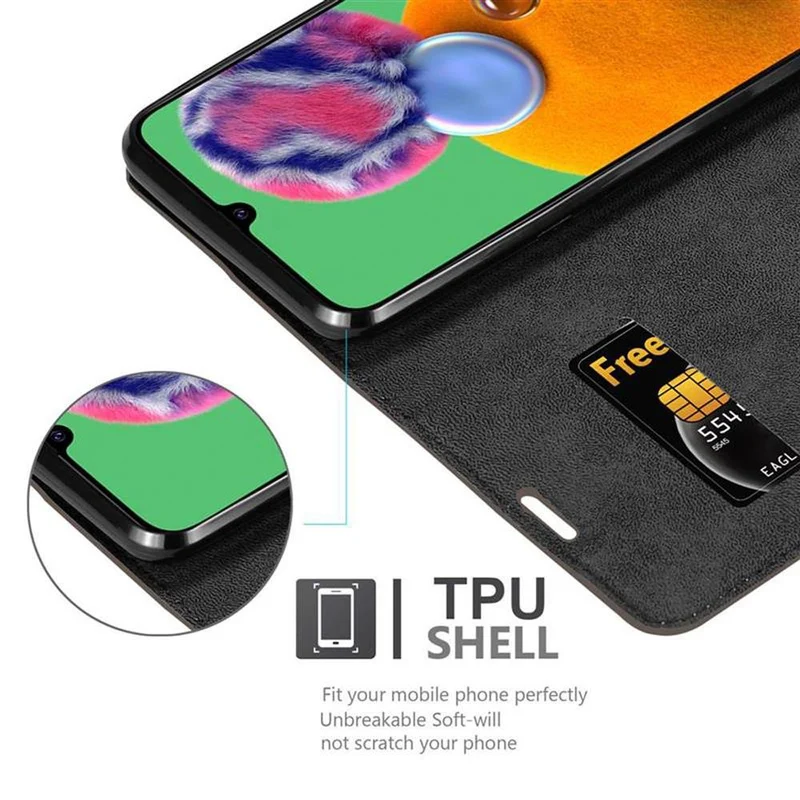 Cadorabo Hülle kompatibel mit Samsung Galaxy A90 5G Schutzhülle mit Magnetverschluss, Standfunktion und Kartenfach
