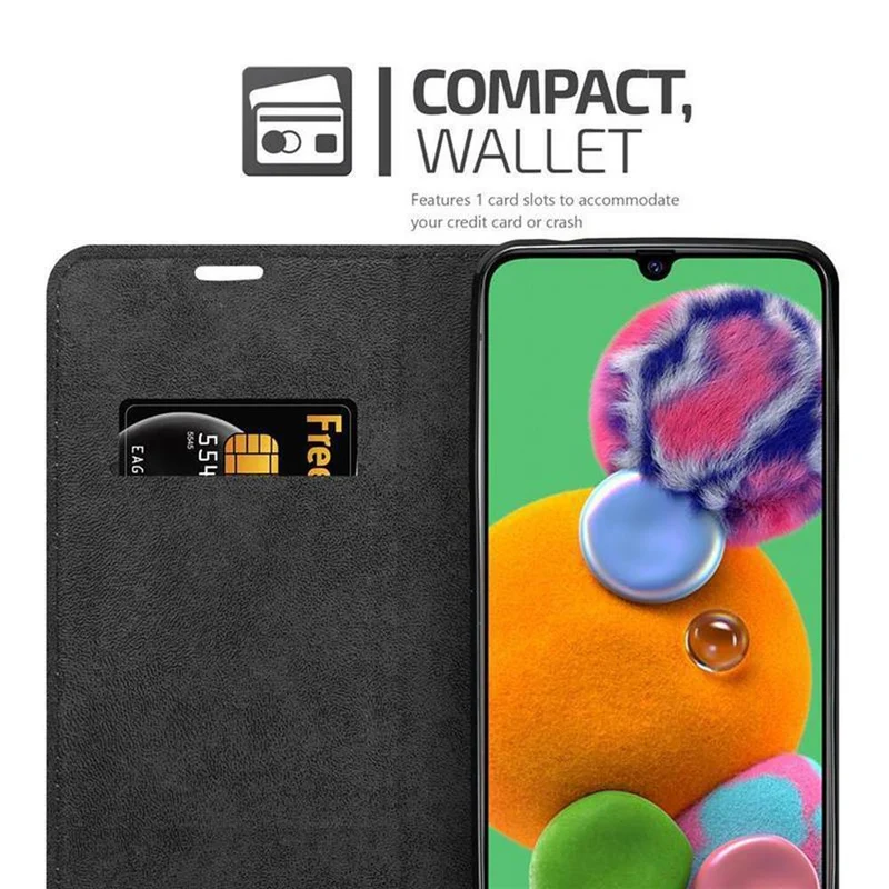 Cadorabo Hülle kompatibel mit Samsung Galaxy A90 5G Schutzhülle mit Magnetverschluss, Standfunktion und Kartenfach