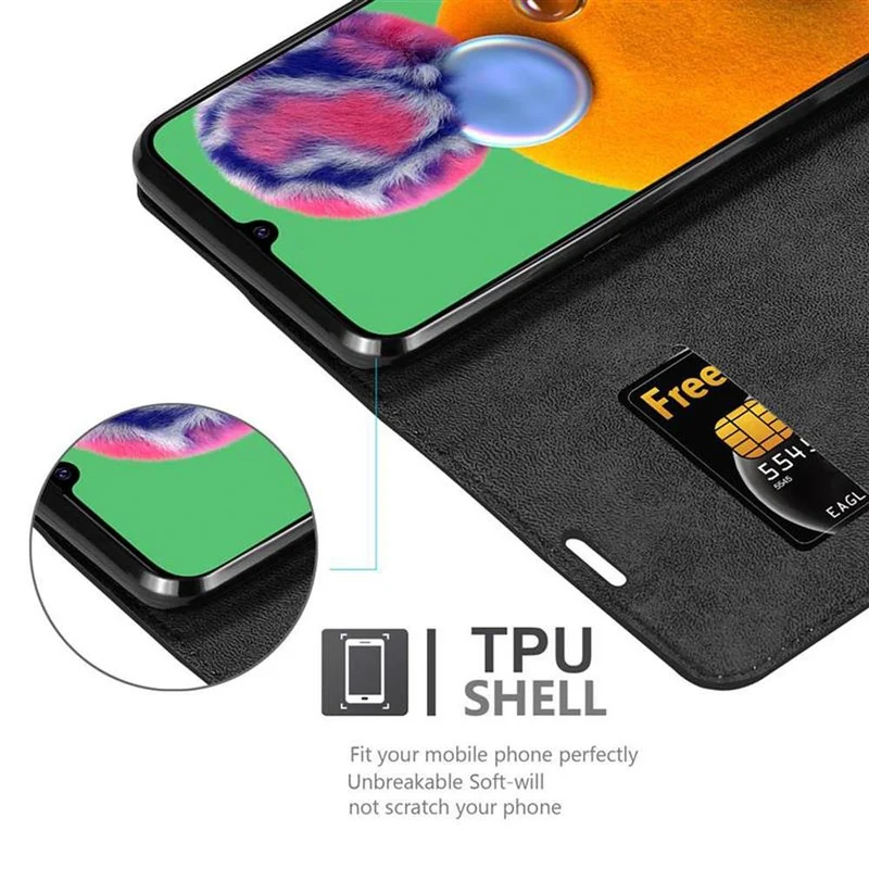 Cadorabo Hülle kompatibel mit Samsung Galaxy A90 5G Schutzhülle mit Magnetverschluss, Standfunktion und Kartenfach