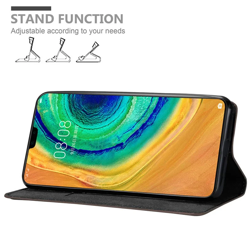 Cadorabo Hülle kompatibel mit Huawei MATE 30 Schutzhülle mit Magnetverschluss, Standfunktion und Kartenfach