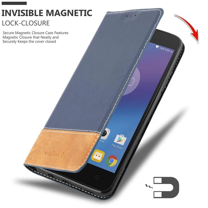 Cadorabo Hülle kompatibel mit Lenovo K6 / K6 POWER Schutzhülle mit Magnetverschluss, Standfunktion und Kartenfach