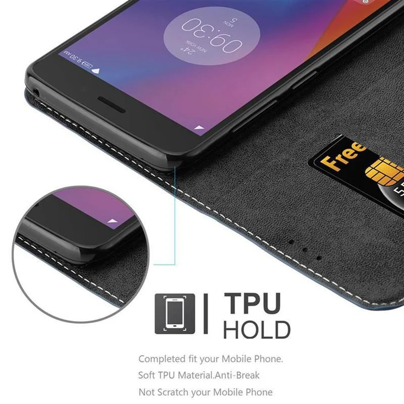 Cadorabo Hülle kompatibel mit Lenovo K6 / K6 POWER Schutzhülle mit Magnetverschluss, Standfunktion und Kartenfach