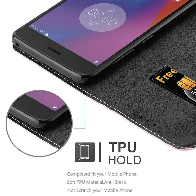 Cadorabo Hülle kompatibel mit Lenovo K6 / K6 POWER Schutzhülle mit Magnetverschluss, Standfunktion und Kartenfach