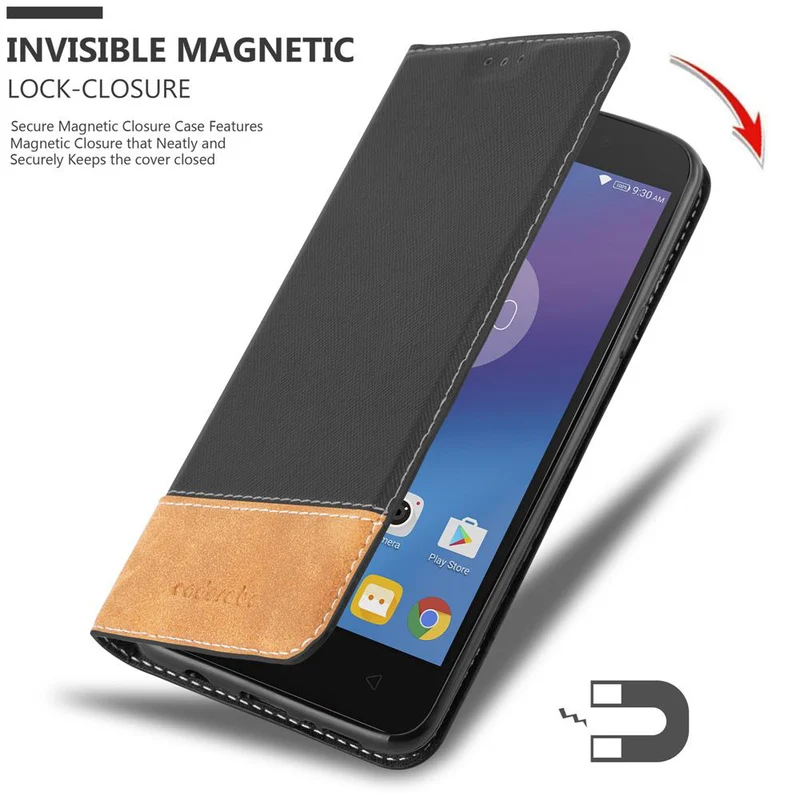 Cadorabo Hülle kompatibel mit Lenovo K6 / K6 POWER Schutzhülle mit Magnetverschluss, Standfunktion und Kartenfach