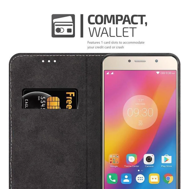 Cadorabo Hülle kompatibel mit Lenovo P2 Schutzhülle mit Magnetverschluss, Standfunktion und Kartenfach