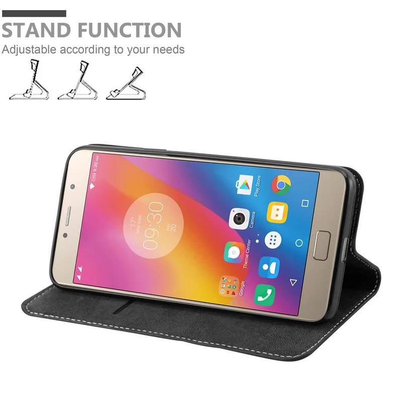 Cadorabo Hülle kompatibel mit Lenovo P2 Schutzhülle mit Magnetverschluss, Standfunktion und Kartenfach