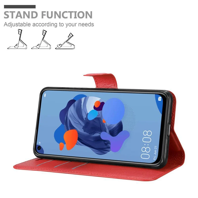 Cadorabo Hülle kompatibel mit Huawei NOVA 5i / P20 LITE 2019 Schutzhülle mit Magnetverschluss, Standfunktion und Kartenfach