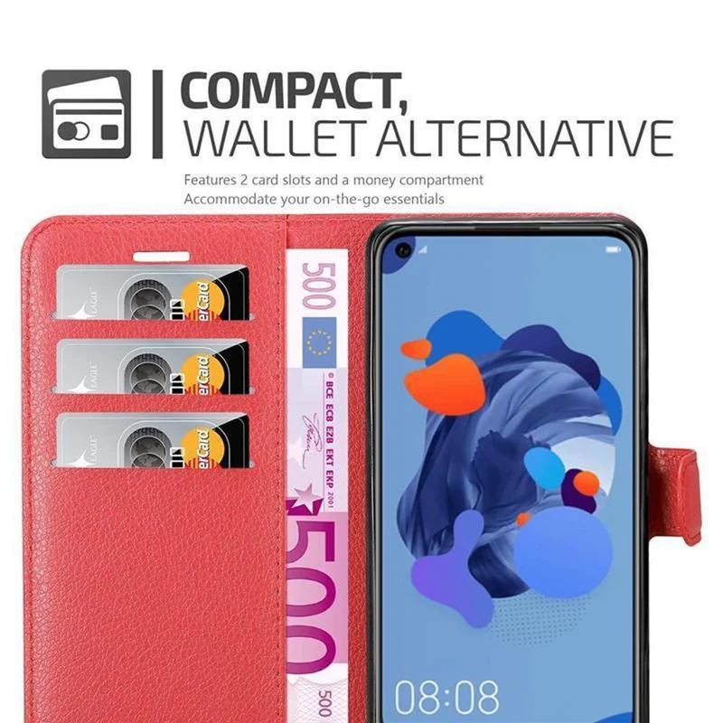 Cadorabo Hülle kompatibel mit Huawei NOVA 5i / P20 LITE 2019 Schutzhülle mit Magnetverschluss, Standfunktion und Kartenfach
