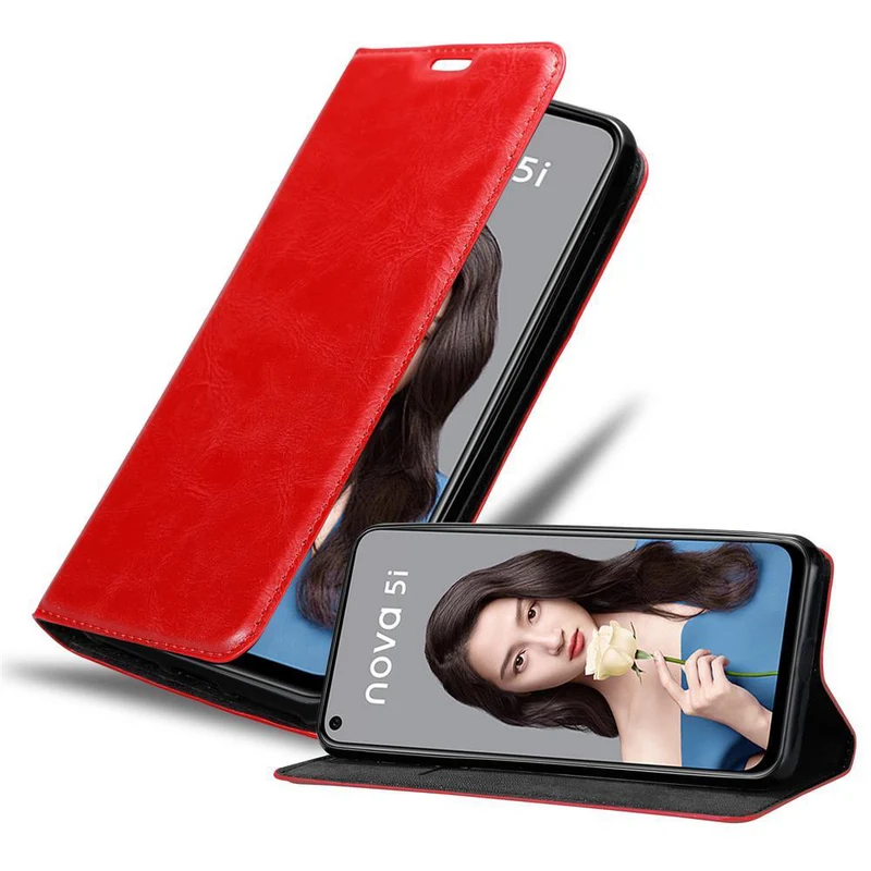 Cadorabo Hülle kompatibel mit Huawei NOVA 5i / P20 LITE 2019 Schutzhülle mit Magnetverschluss, Standfunktion und Kartenfach