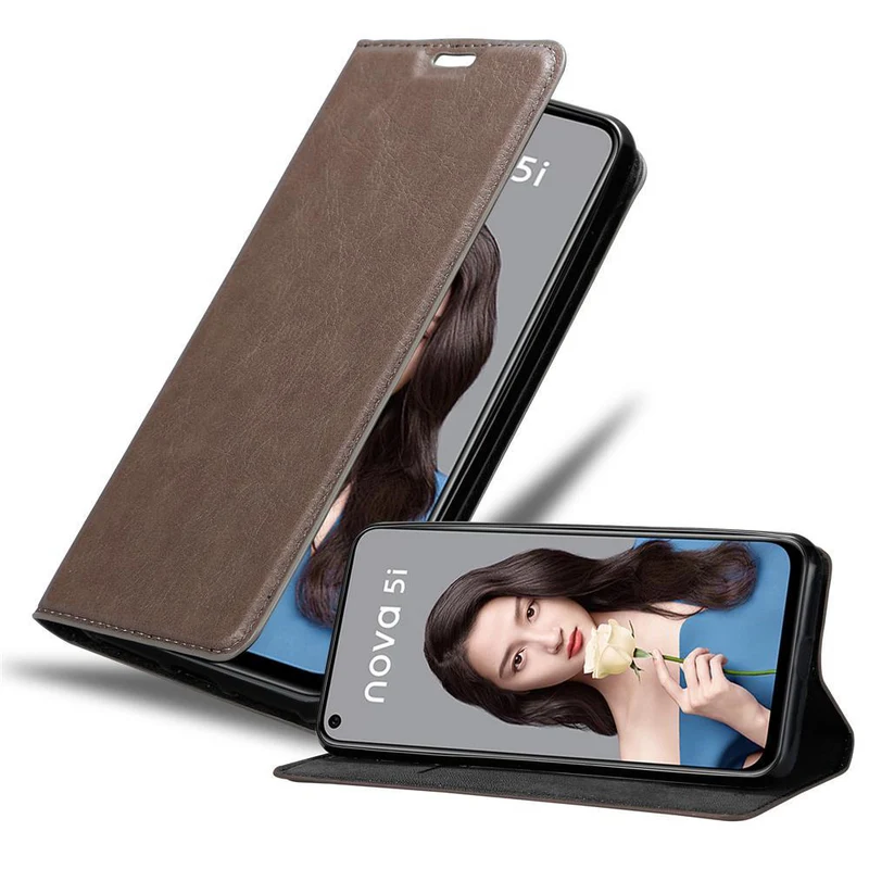 Cadorabo Hülle kompatibel mit Huawei NOVA 5i / P20 LITE 2019 Schutzhülle mit Magnetverschluss, Standfunktion und Kartenfach