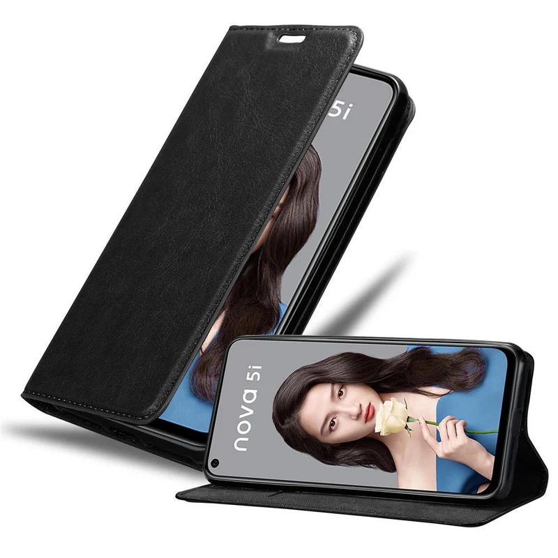 Cadorabo Hülle kompatibel mit Huawei NOVA 5i / P20 LITE 2019 Schutzhülle mit Magnetverschluss, Standfunktion und Kartenfach