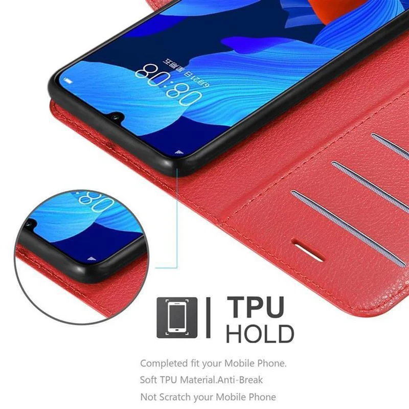 Cadorabo Hülle kompatibel mit Huawei NOVA 5 / 5 PRO Schutzhülle mit Magnetverschluss, Standfunktion und Kartenfach