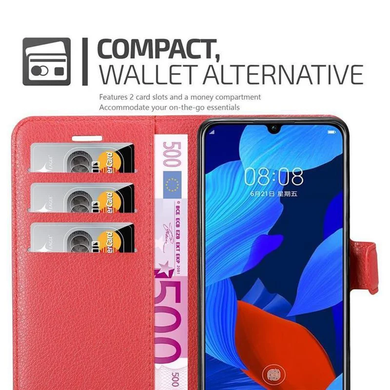 Cadorabo Hülle kompatibel mit Huawei NOVA 5 / 5 PRO Schutzhülle mit Magnetverschluss, Standfunktion und Kartenfach