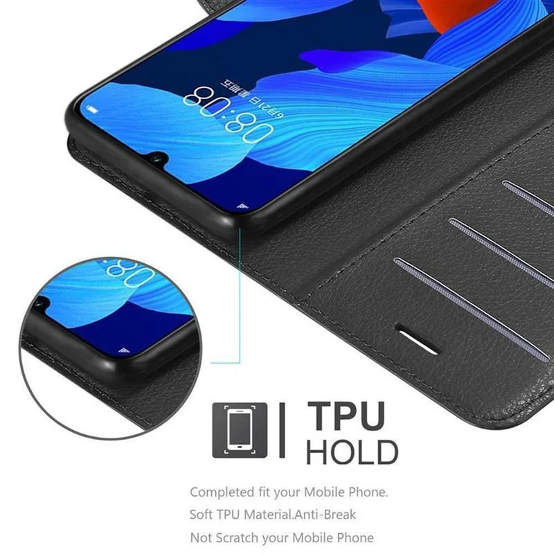 Cadorabo Hülle kompatibel mit Huawei NOVA 5 / 5 PRO Schutzhülle mit Magnetverschluss, Standfunktion und Kartenfach