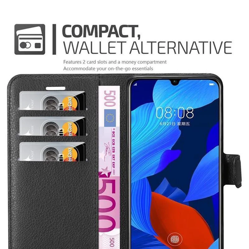Cadorabo Hülle kompatibel mit Huawei NOVA 5 / 5 PRO Schutzhülle mit Magnetverschluss, Standfunktion und Kartenfach