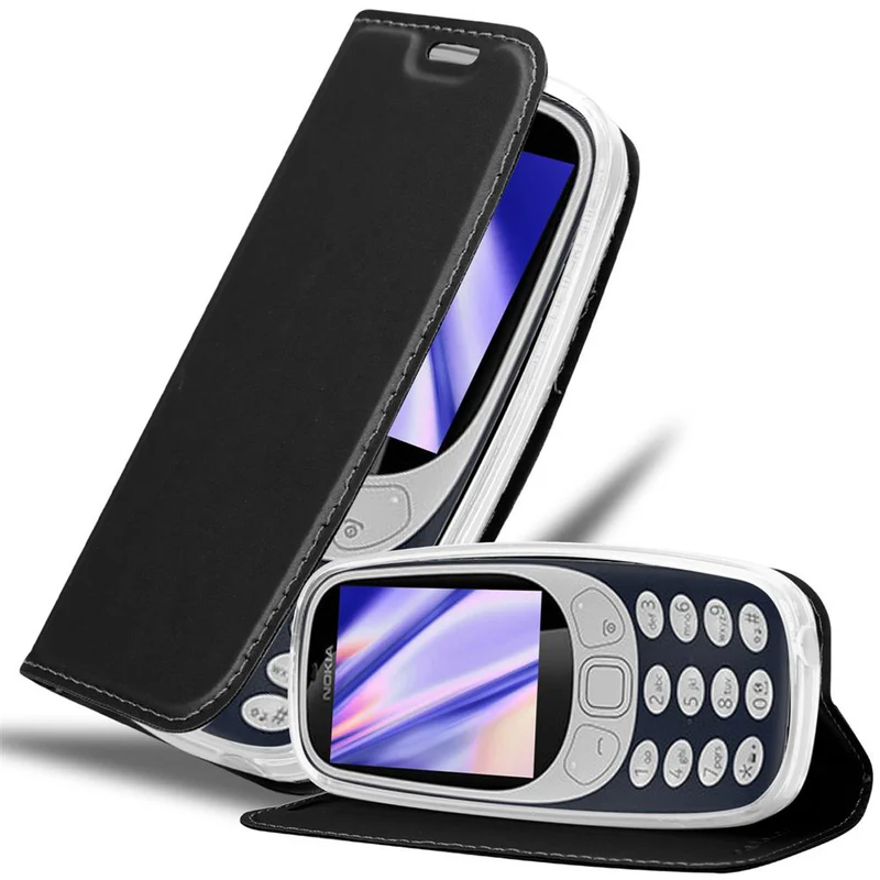 Cadorabo Hülle kompatibel mit Nokia 3310 2G Schutzhülle mit Magnetverschluss, Standfunktion und Kartenfach