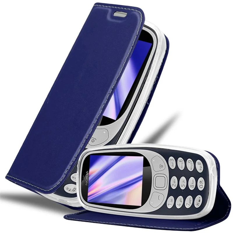 Cadorabo Hülle kompatibel mit Nokia 3310 2G Schutzhülle mit Magnetverschluss, Standfunktion und Kartenfach
