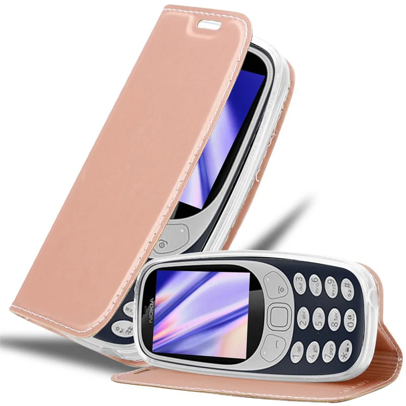 Cadorabo Hülle kompatibel mit Nokia 3310 2G Schutzhülle mit Magnetverschluss, Standfunktion und Kartenfach