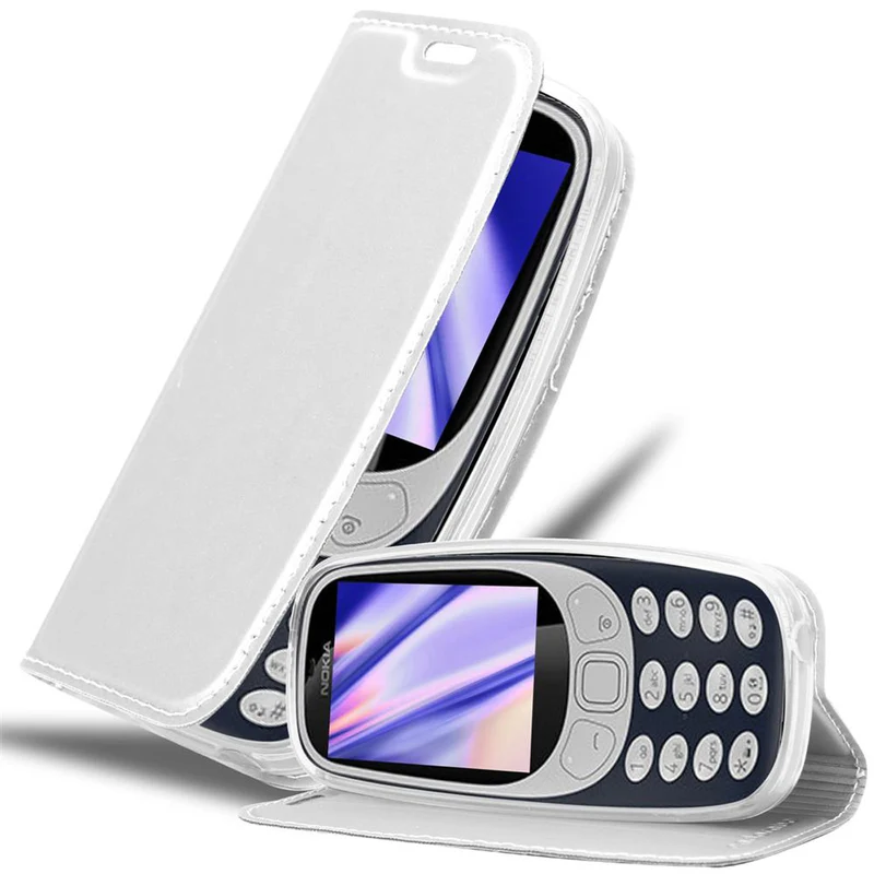 Cadorabo Hülle kompatibel mit Nokia 3310 2G Schutzhülle mit Magnetverschluss, Standfunktion und Kartenfach