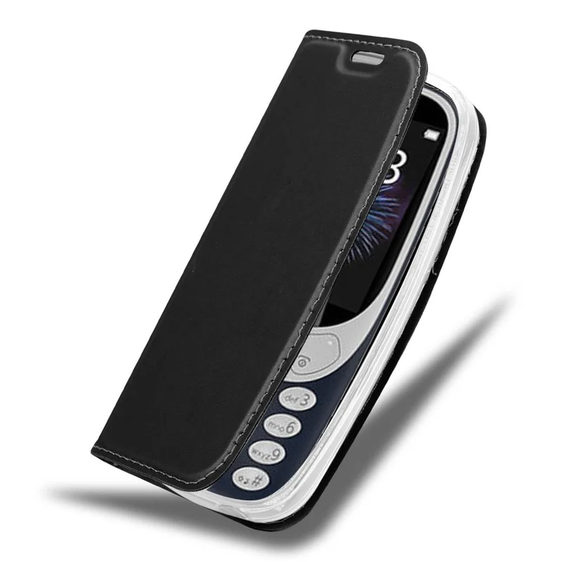 Cadorabo Hülle kompatibel mit Nokia 3310 2G Schutzhülle mit Magnetverschluss, Standfunktion und Kartenfach