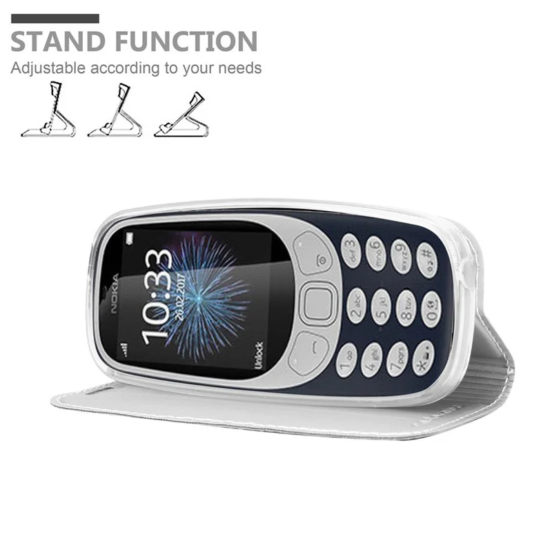 Cadorabo Hülle kompatibel mit Nokia 3310 2G Schutzhülle mit Magnetverschluss, Standfunktion und Kartenfach