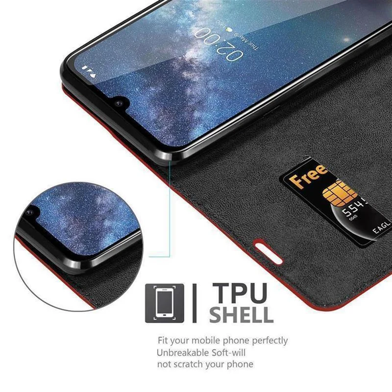 Cadorabo Hülle kompatibel mit Nokia 2,2 Schutzhülle mit Magnetverschluss, Standfunktion und Kartenfach
