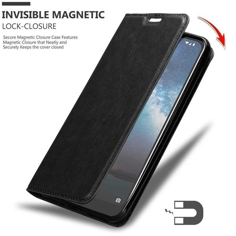 Cadorabo Hülle kompatibel mit Nokia 2,2 Schutzhülle mit Magnetverschluss, Standfunktion und Kartenfach