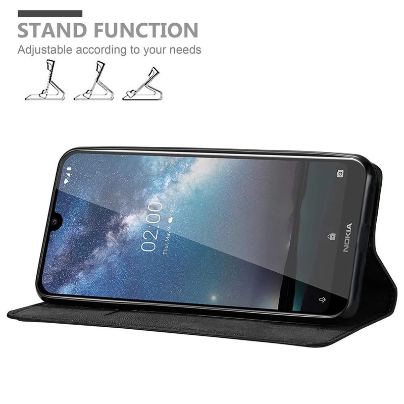 Cadorabo Hülle kompatibel mit Nokia 2,2 Schutzhülle mit Magnetverschluss, Standfunktion und Kartenfach