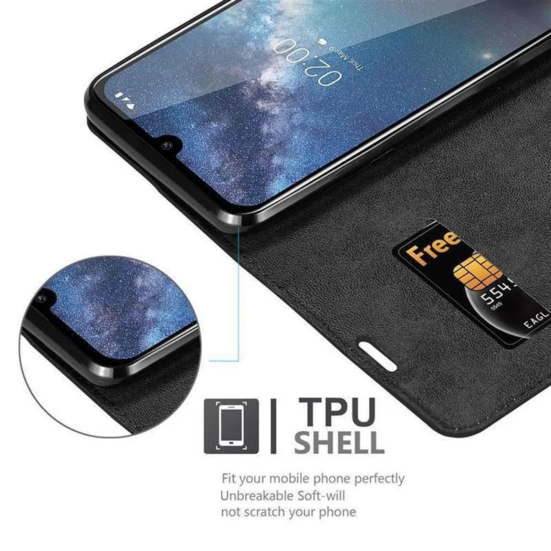 Cadorabo Hülle kompatibel mit Nokia 2,2 Schutzhülle mit Magnetverschluss, Standfunktion und Kartenfach