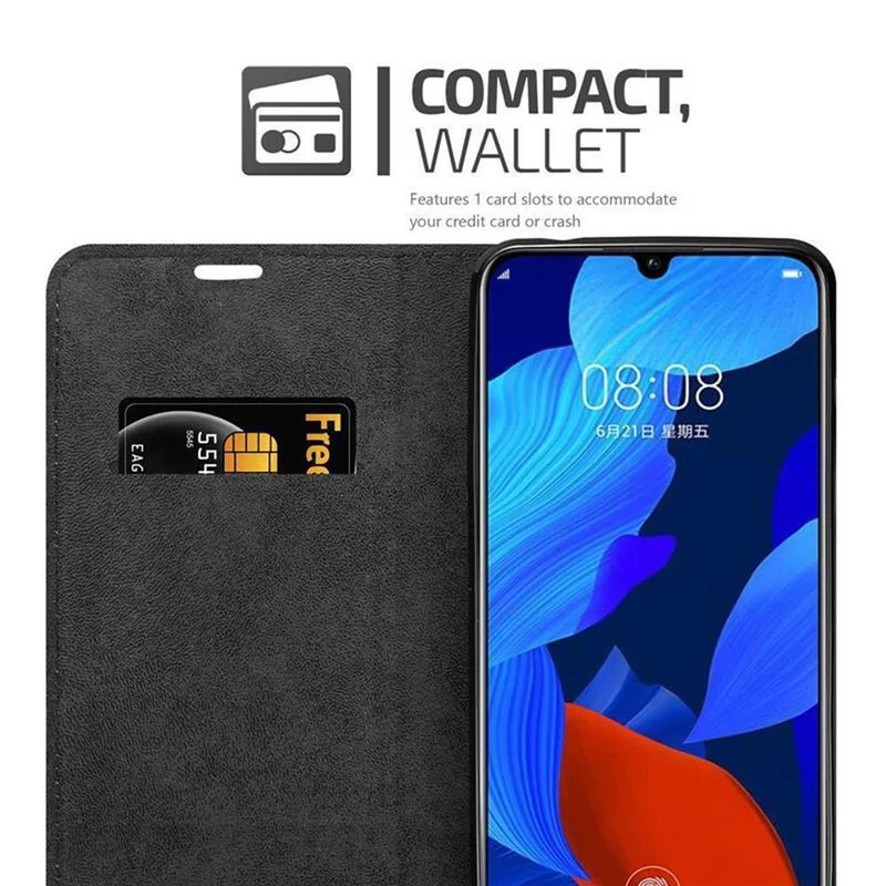 Cadorabo Hülle kompatibel mit Huawei NOVA 5 / 5 PRO Schutzhülle mit Magnetverschluss, Standfunktion und Kartenfach