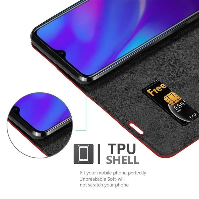Cadorabo Hülle kompatibel mit Oppo R17 NEO Schutzhülle mit Magnetverschluss, Standfunktion und Kartenfach